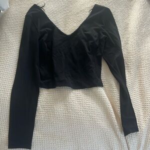 Lululemon black deep V long sleeve top